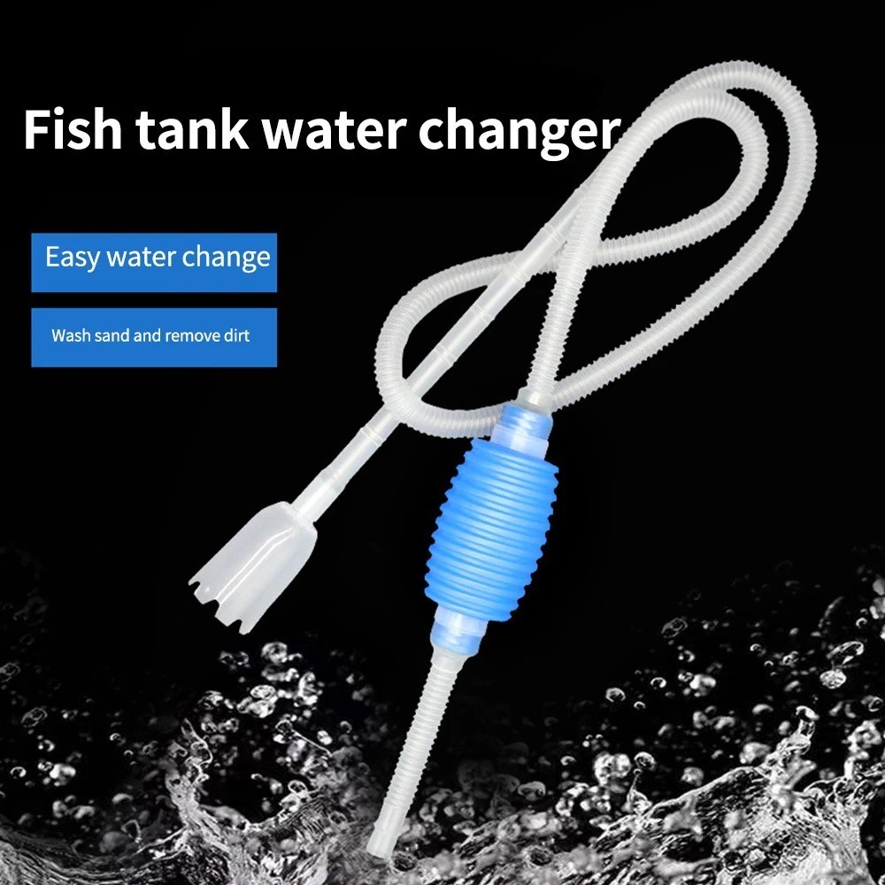 Aquarium Tank Vacuum Siphon Gravel Cleaner Pump Water Change Safe for Fish**