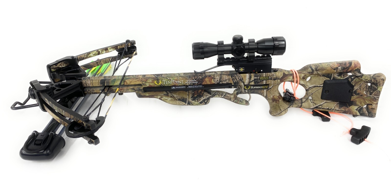 TenPoint Turbo XLT II Crossbow- Camoflauge body with 3 arrows + accesories