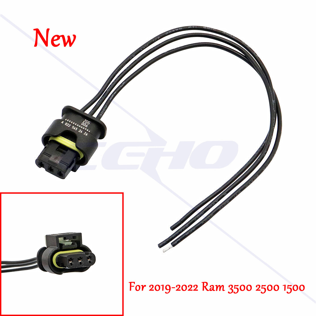 New 3-Way Park Assist Sensor Connector For 2019-2022 Ram 1500