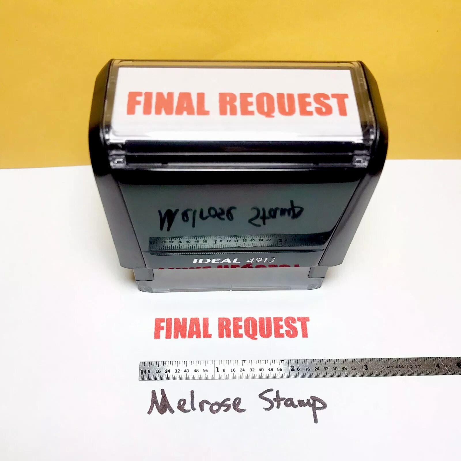 Final Request Rubber Stamp Self Inking Red Ink Ideal 4913