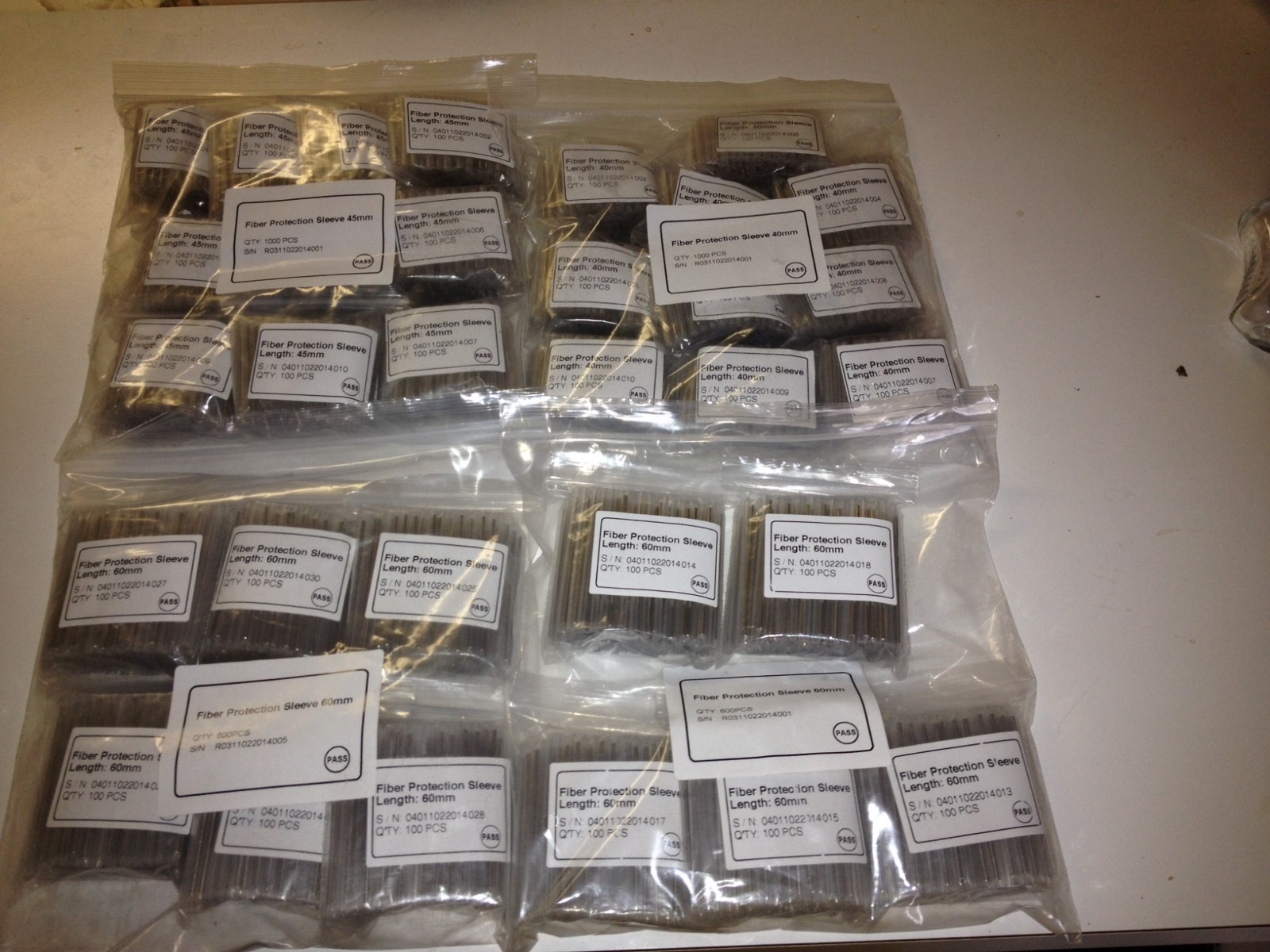Fiber optical Fusion Splice Protection Sleeve 45mm Length QTY: 100 PIECES - 1738