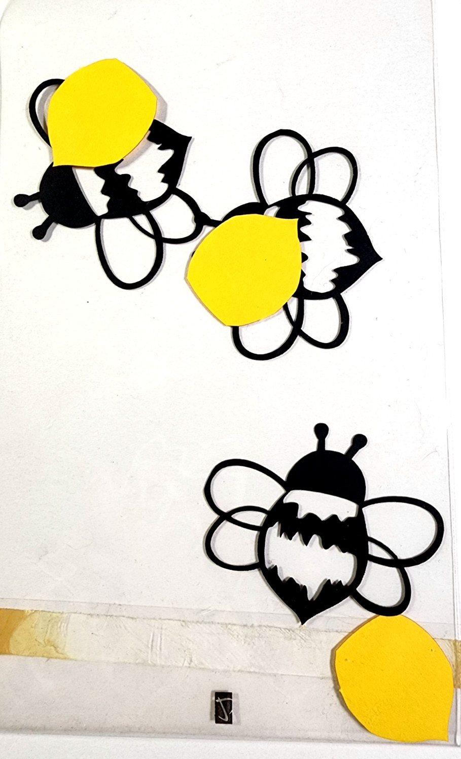 Bumble Bees HTF Deluxe Cuts Laser Cut  2" x 1.75" *Glue Yellow Body  SO CUTE