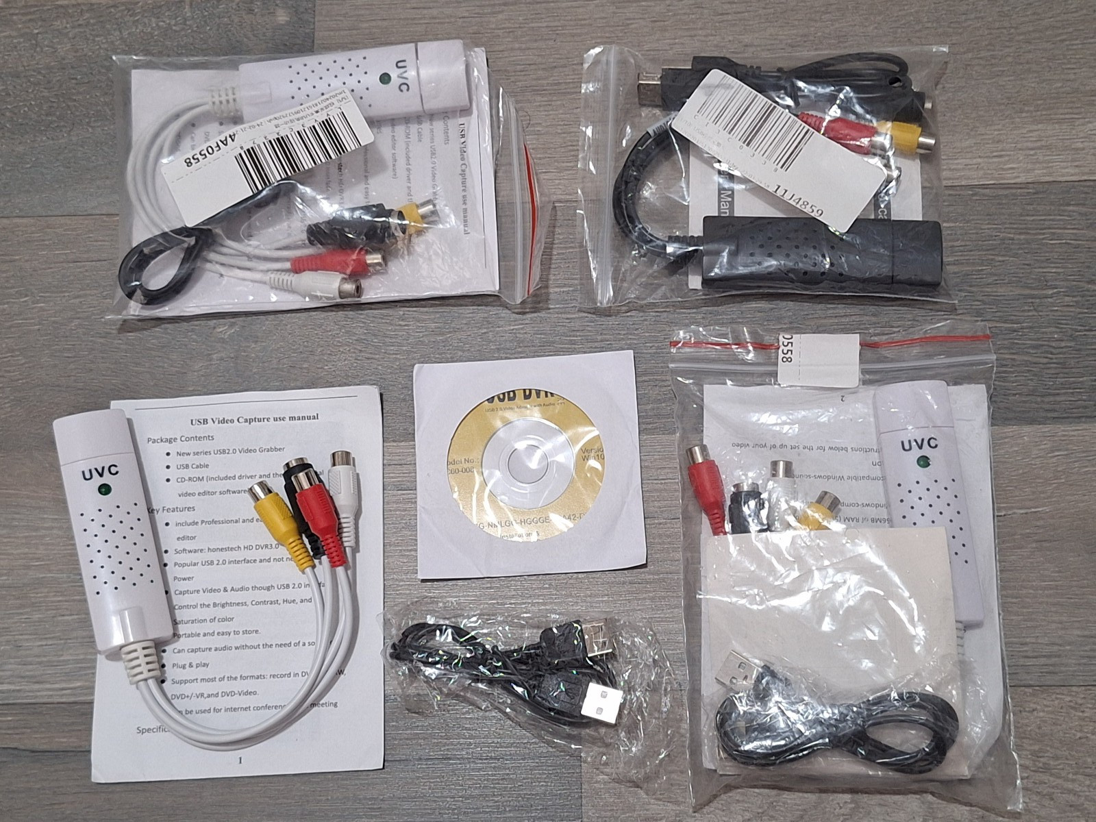 ⭐ LOT OF 4 NEW USB 2.0 VIDEO CAPTURE CARDS CONVERT VHS TO DIGITAL S-VIDEO ⭐