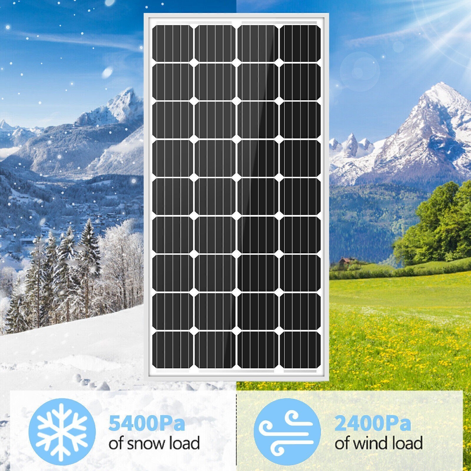 9BB Cell 200W Monocrystalline 12V Solar Panel High Efficiency Mono Module RV