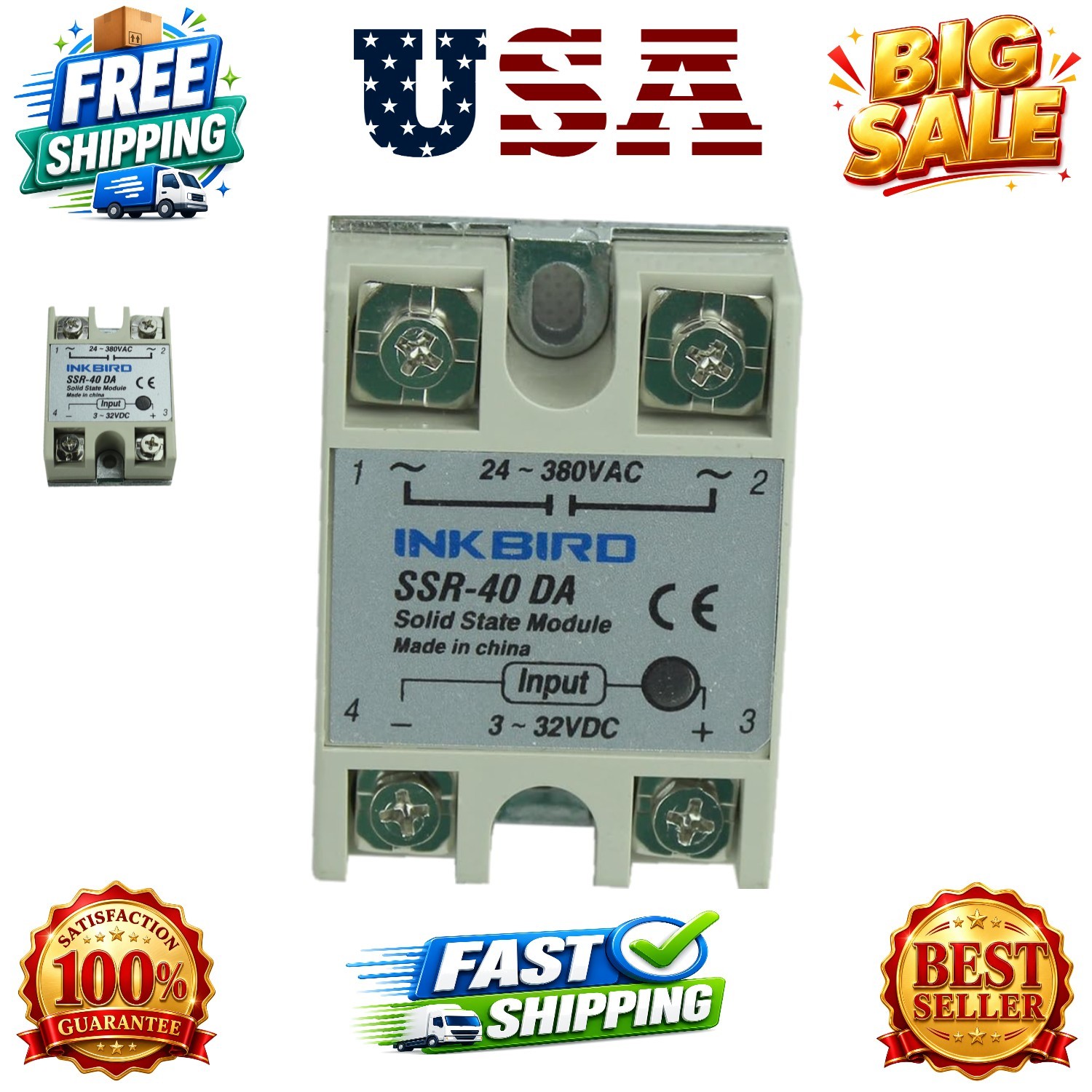 SSR Solid State Relay SSR 40DA for PID Thermostat Temperature Controller
