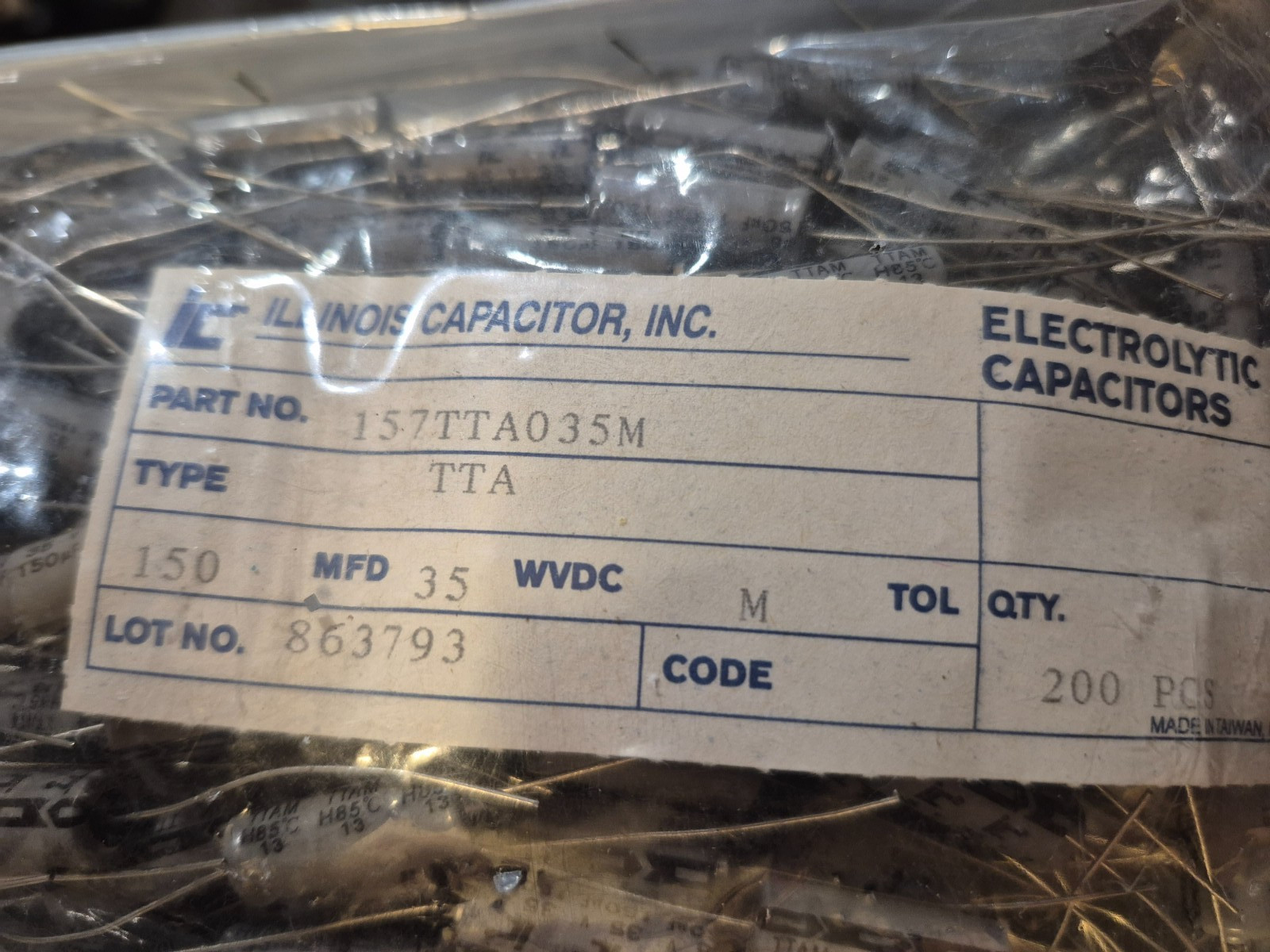 Qty 25 pcs - Illinois Capacitor- 157TTA035M Electrolytic Capacitors 35V, 150uF