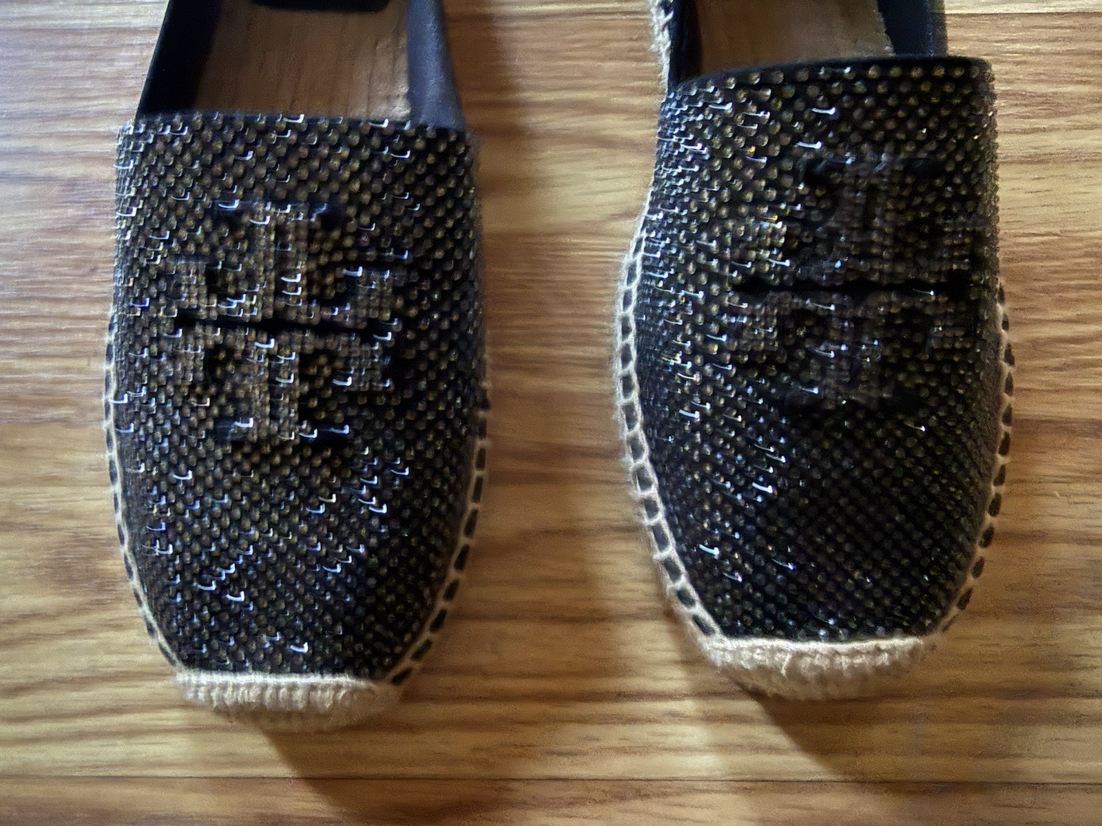 Tory Burch Everly Espadrille Royal Suede in Perfect Black Size 7