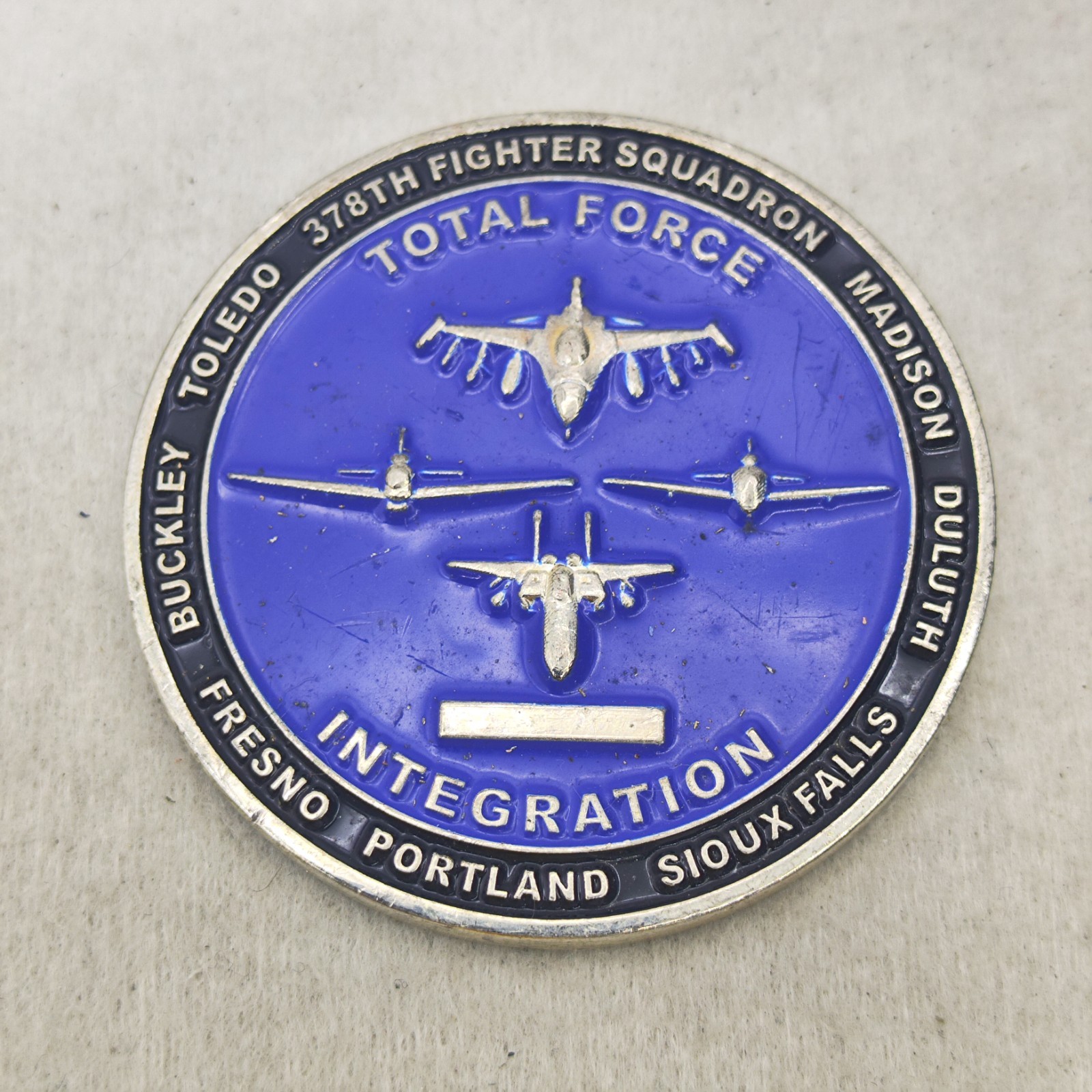 378th Fighter Squadron Gundogs Total Force Integration Challenge Coin