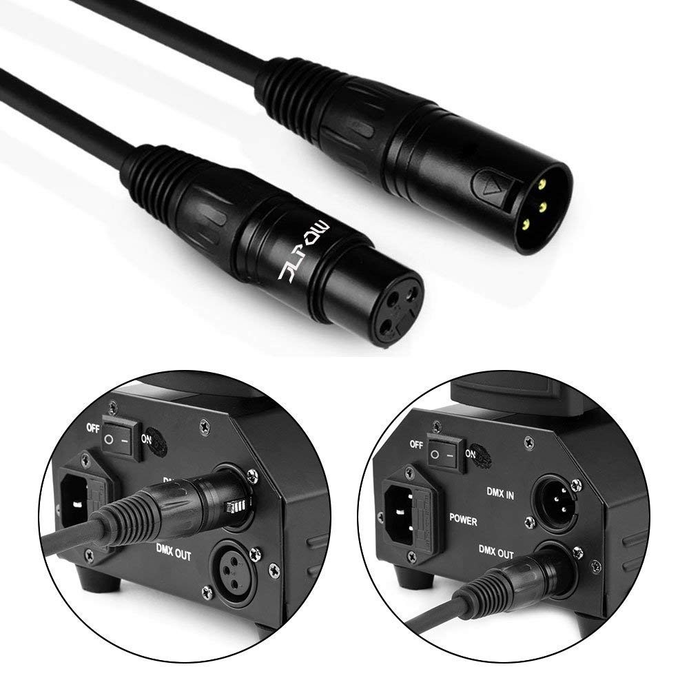 6ft DMX Cable Gold Plated 3 Pin XLR Male to Female for Stage Lighting 4 Pack