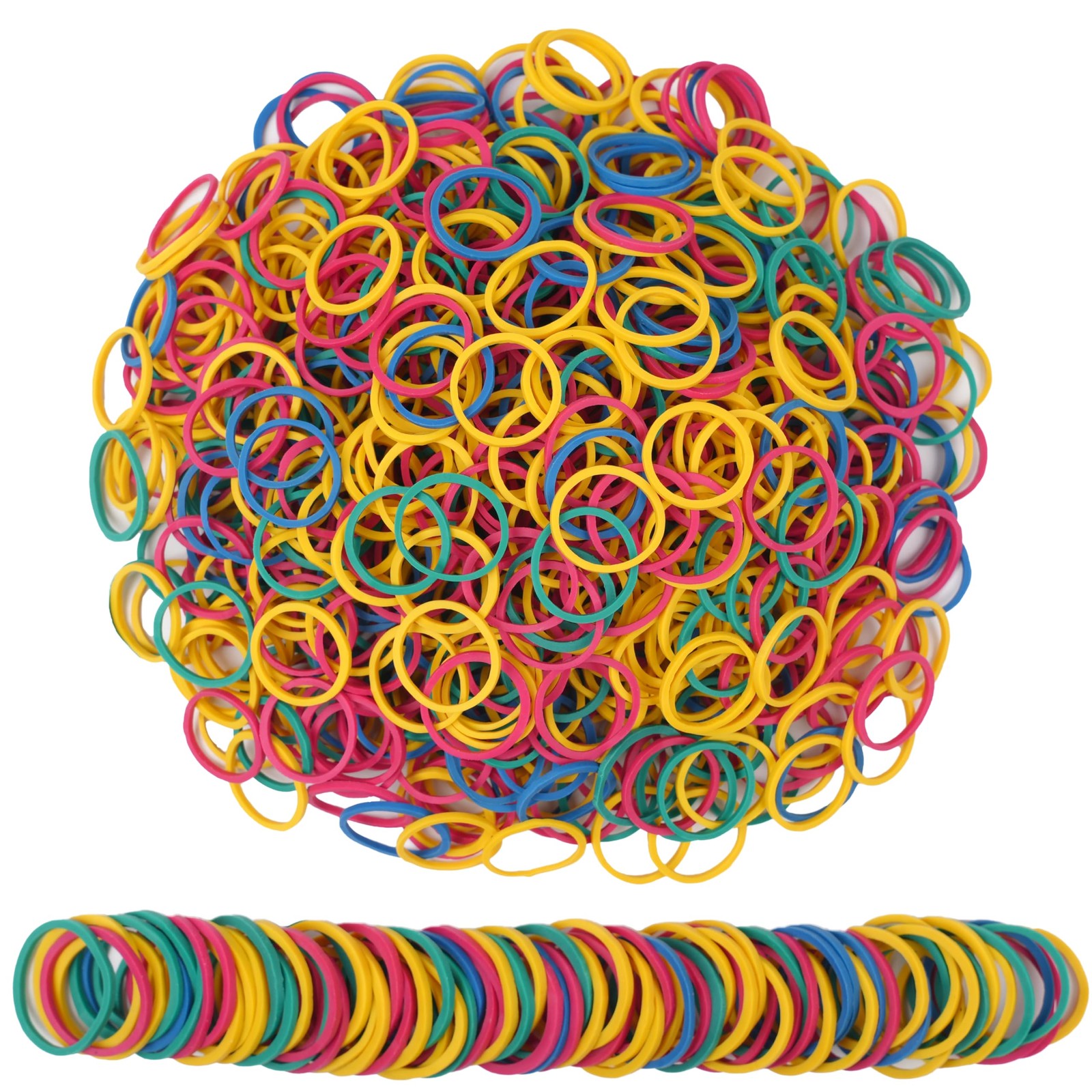 Small Mini Elastic Rubber Bands Yellow Blue Green Multicolor Hair Bands Set