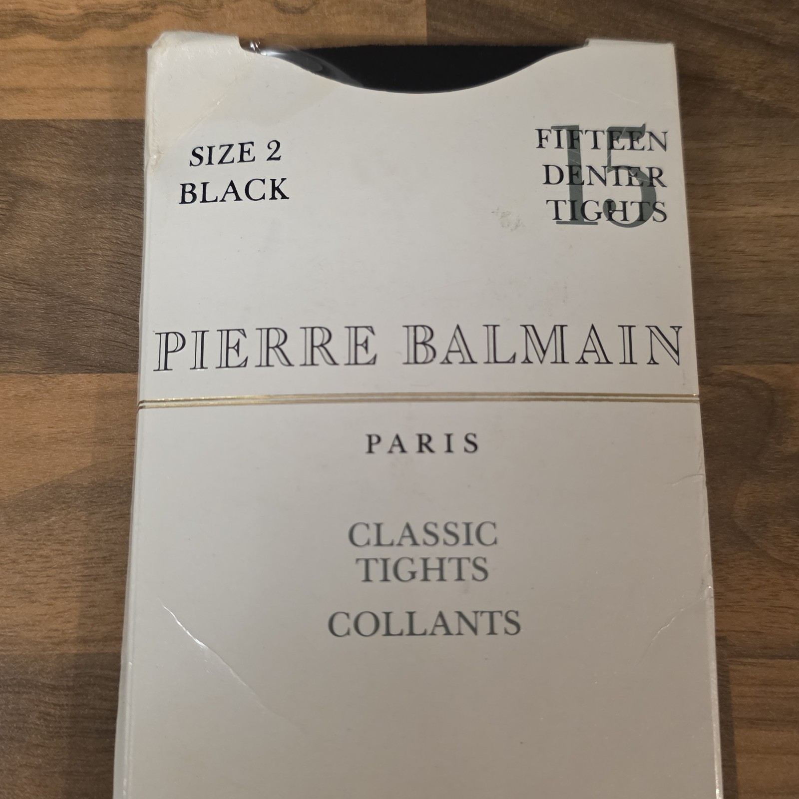 Pierre Balmain Paris Black 15 Denier Tights Size 2 Classic Sheer Hosiery