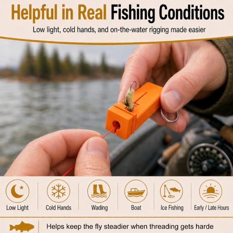 Tiny Opening Threader with Clip Point for Fly Fishing Gear Carry