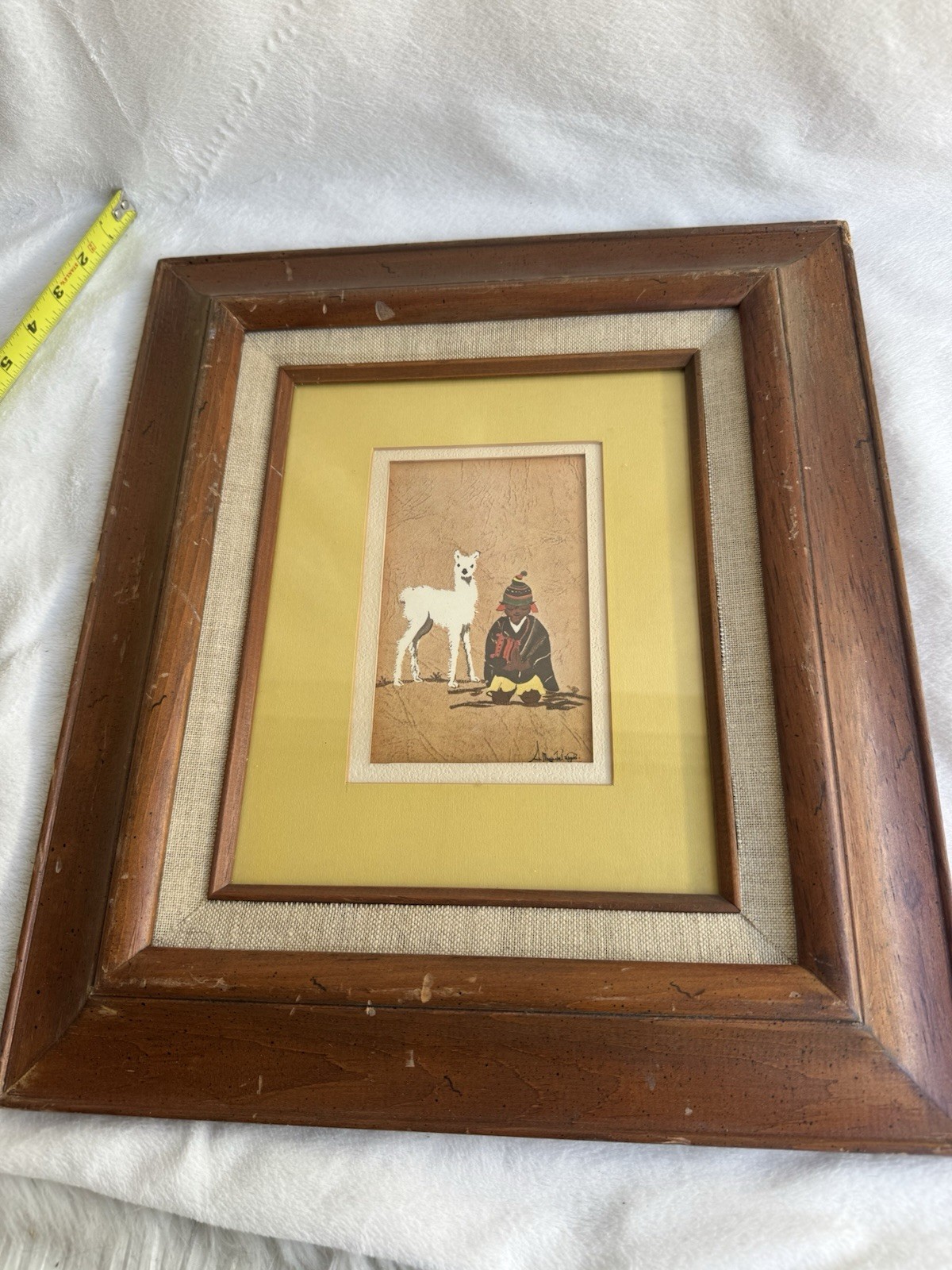 VTG Peruvian folk art FRAMED