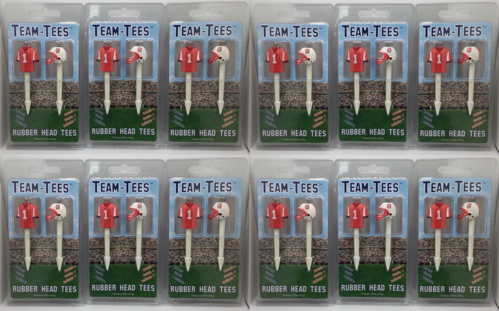 North Carolina State Wolfpack Golf Pro Rubber Head Tees, 24 Total Golf Tees ⛳