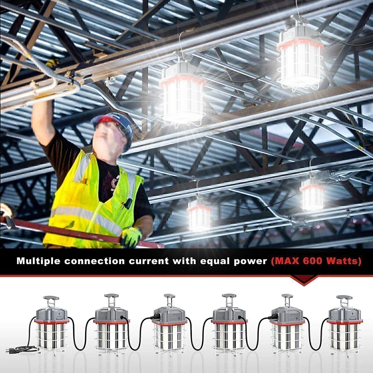 150 Watt LED Temporary Work Light Industrial Constructions Jobsite Linkable Lamp
