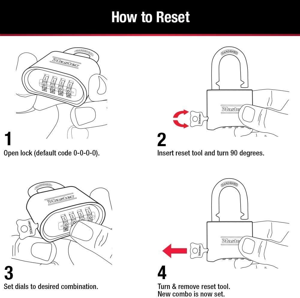 Master 178D Lock, Set Your Own Combination Lock, Weatherproof Code Lock