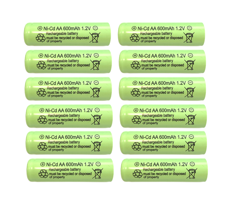 12-PCS AA Rechargeable Batteries NiCd 600mAh 1.2v Garden Solar Lights Ni-Cd V12