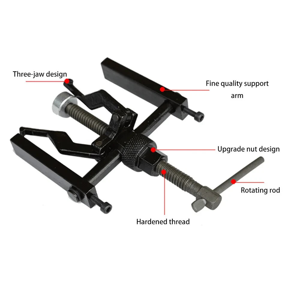 3 JAW INNER BEARING PULLER CAR MOTORCYCLE BUSHING REMOVAL EXTRACTOR HAND TOOL