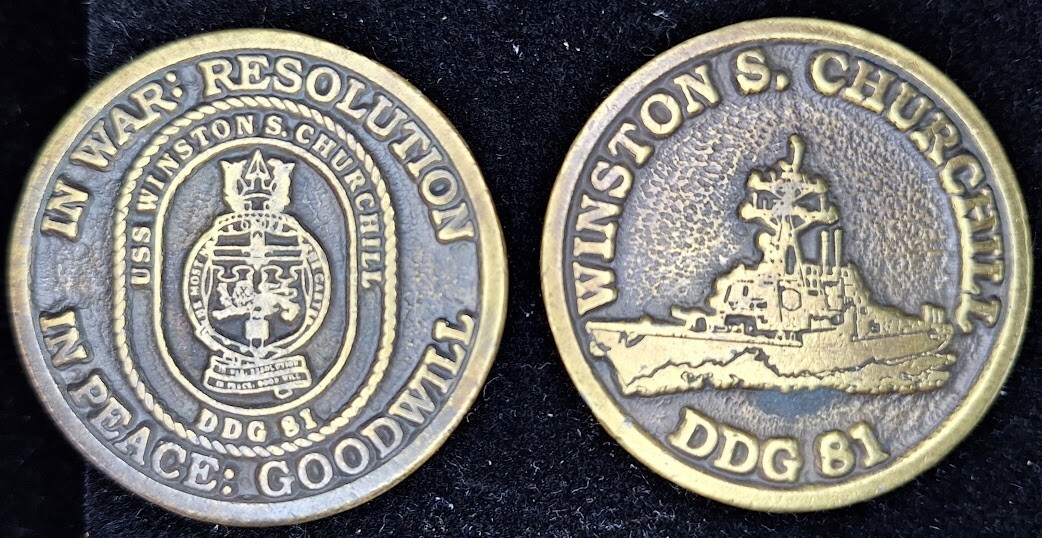 DDG-81 USS WINSTON S CHURCHILL - In Peace: Goodwill - Navy Challenge Coin