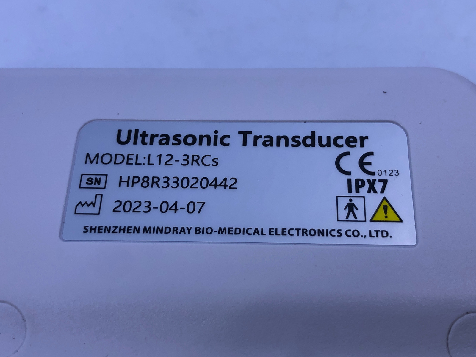 2023 Mindray L12-3RCs Linear Array Ultrasound Probe