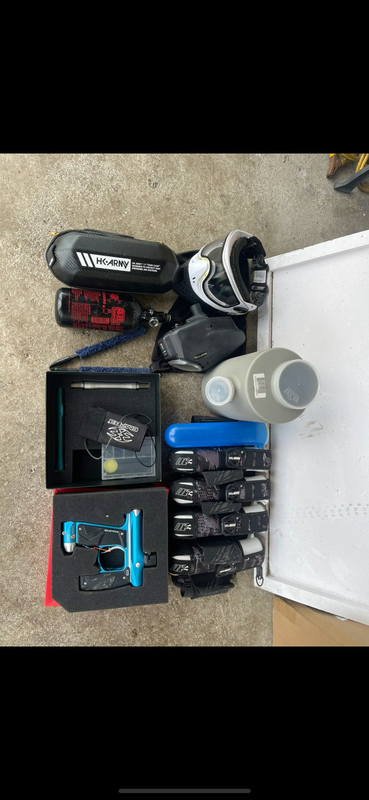 paintball gear used (Mask, marker, loader, belt, speed feeder)