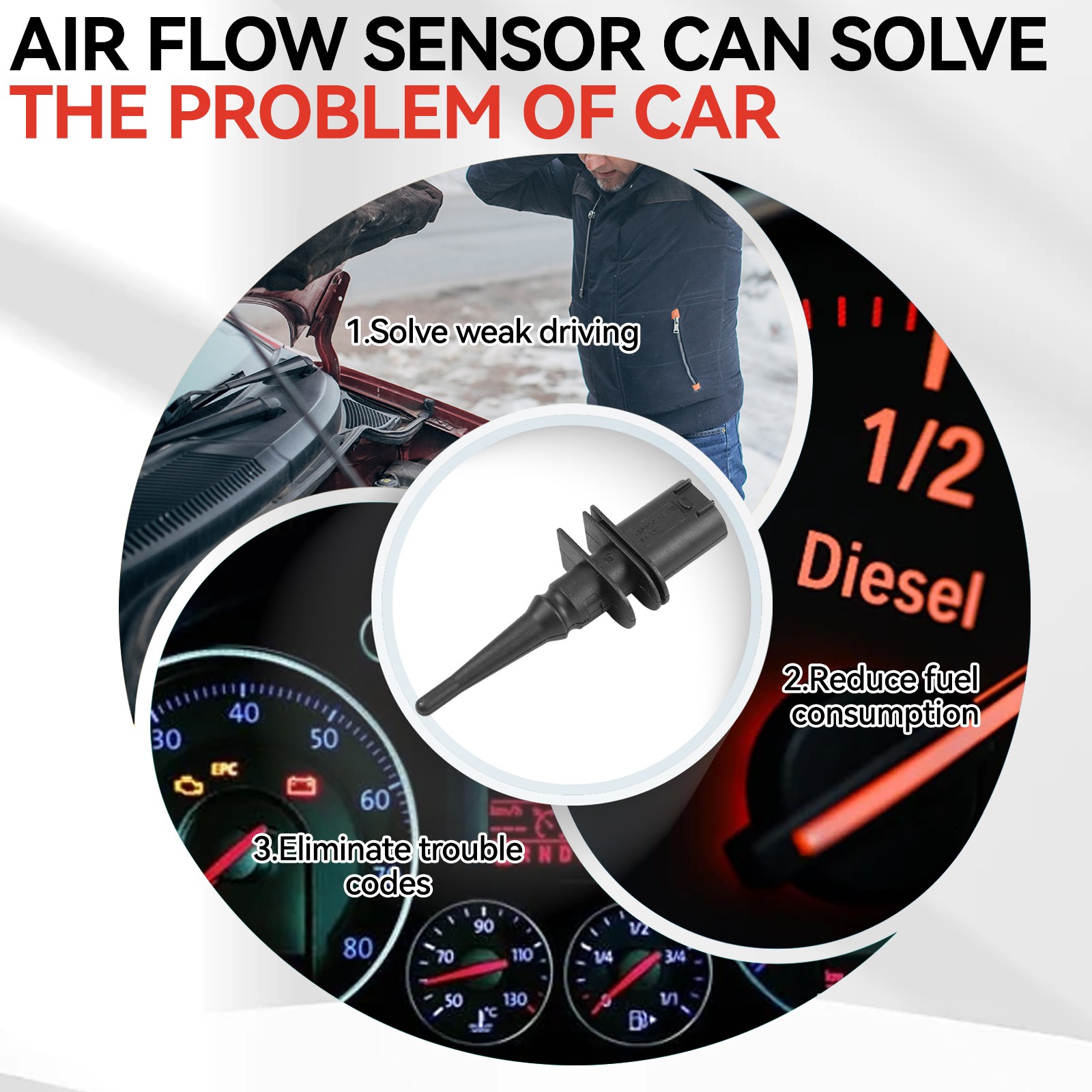Outside Air Ambient Temperature Temp Sensor_For BMW E46 E39 E38 E90 X3 X5 X6 Z4