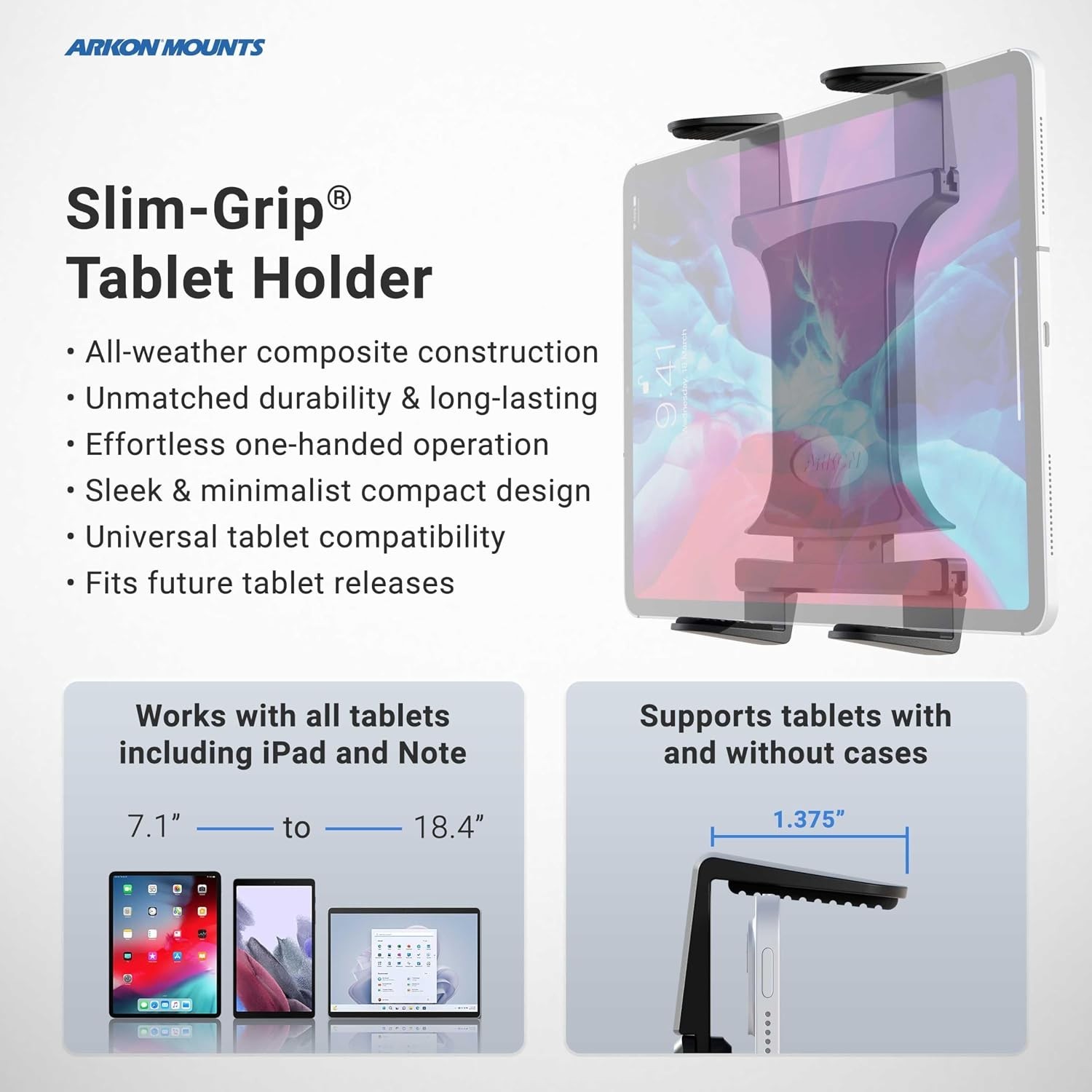 Heavy Duty Tablet Holder with Clamp Mount