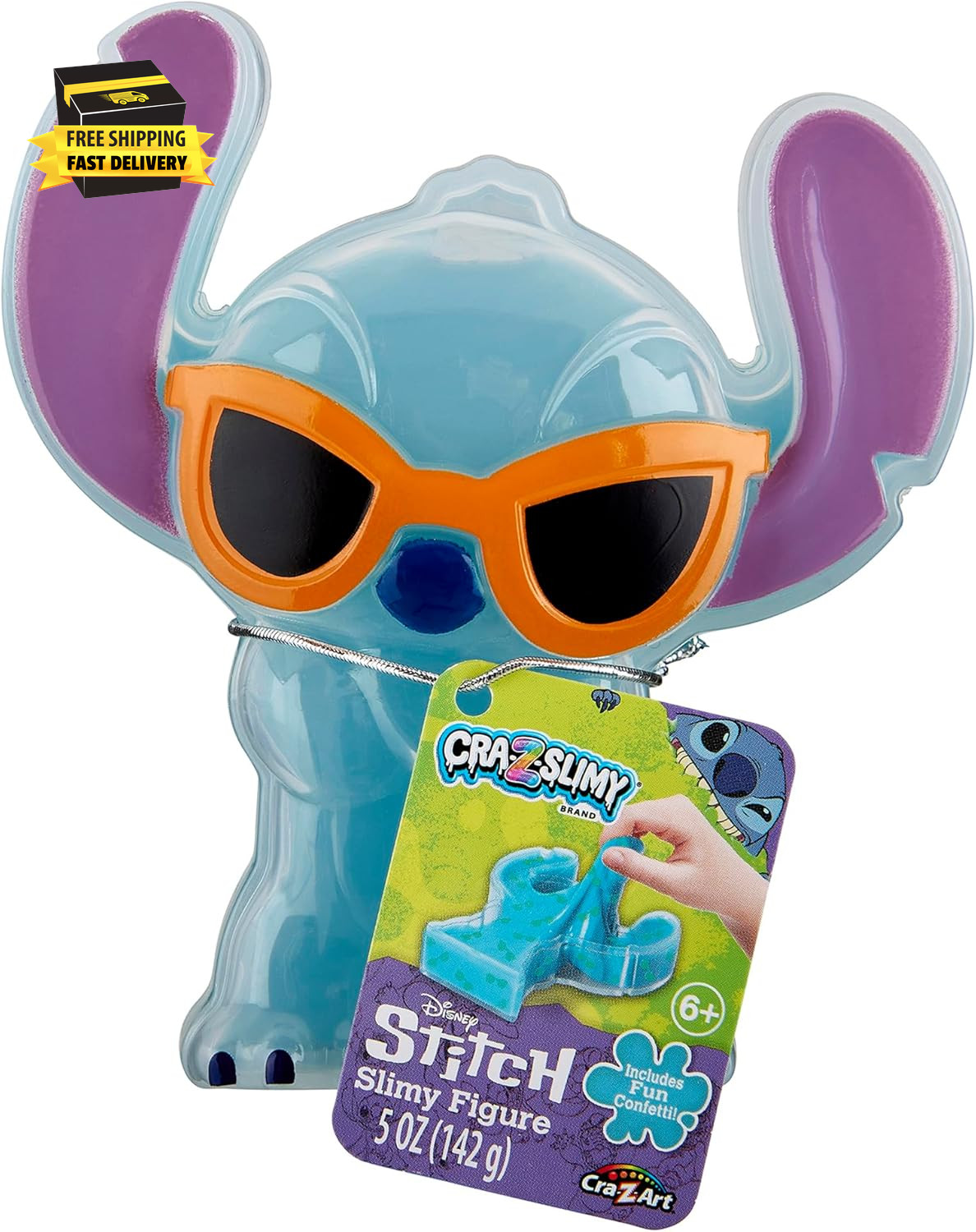 Cra-Z-Slimy Cool Stitch Slime Toy- Glossy, Stretchy, Super Soft, Smooth Cool Blu