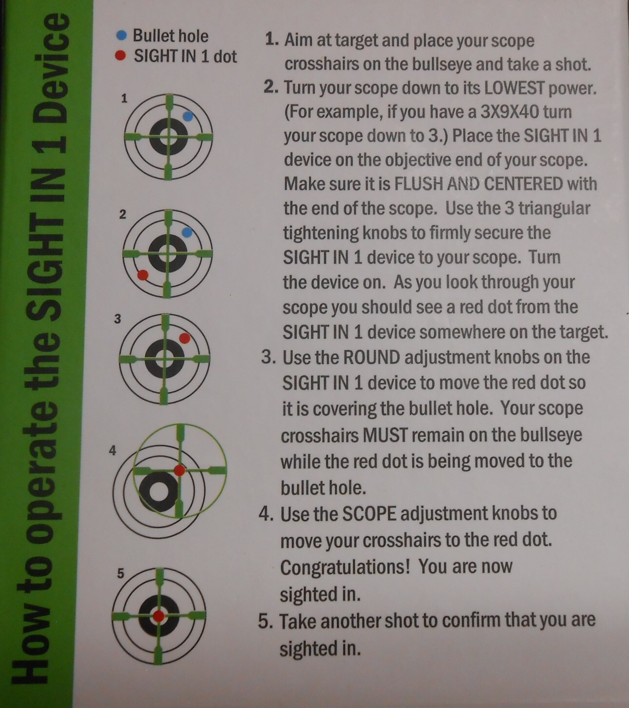 Sight In 1, 40mm & under Rifle Scope Sighting Device Quick Efficient Accurate