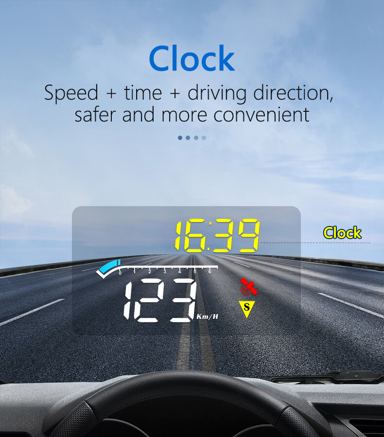 Car HUD Digital Speedometer Projector Head Up Display OBD2 GPS Overspeed Alarm