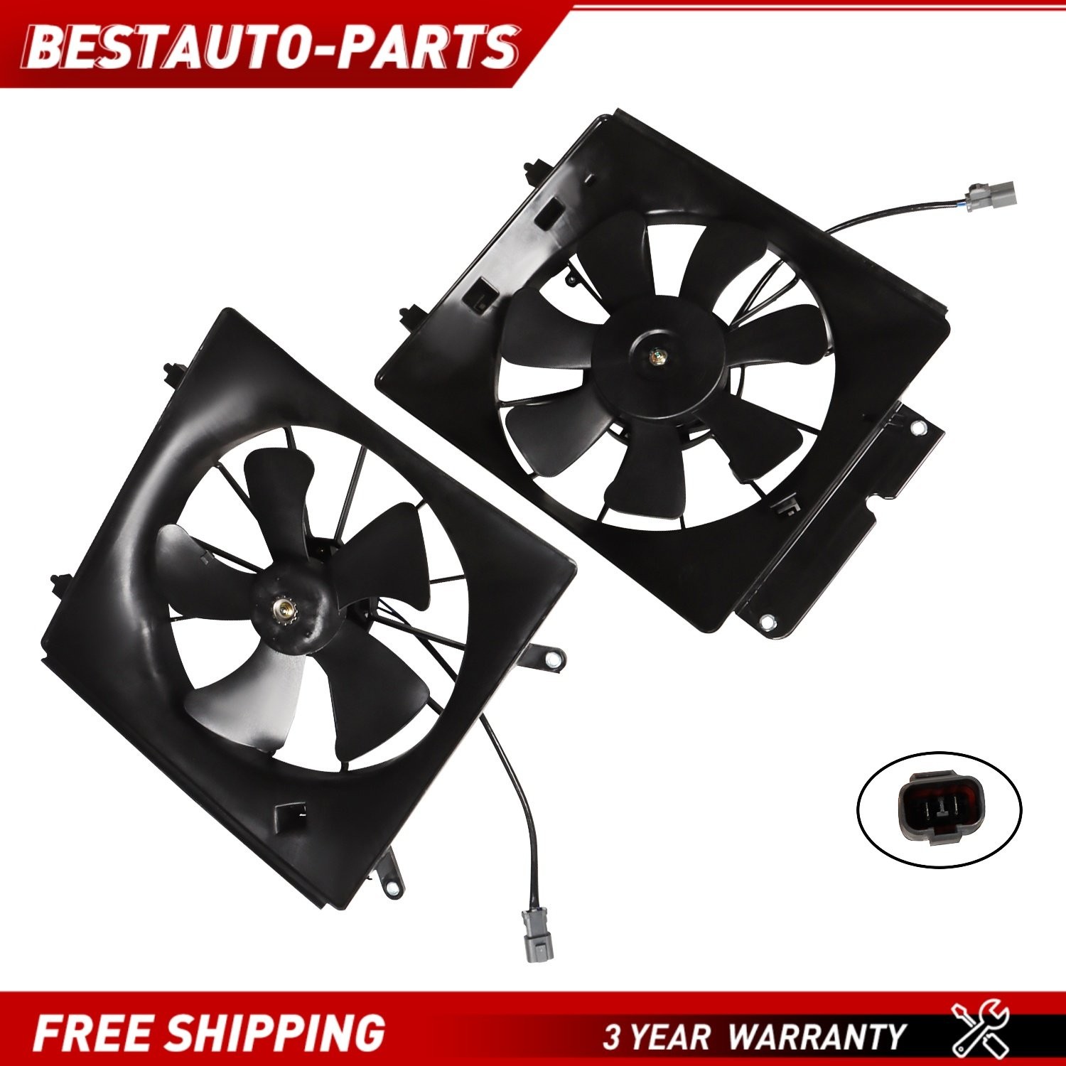 120W Radiator AC Condenser Cooling Fan Pair For 2002-2006 Honda CR-V Element