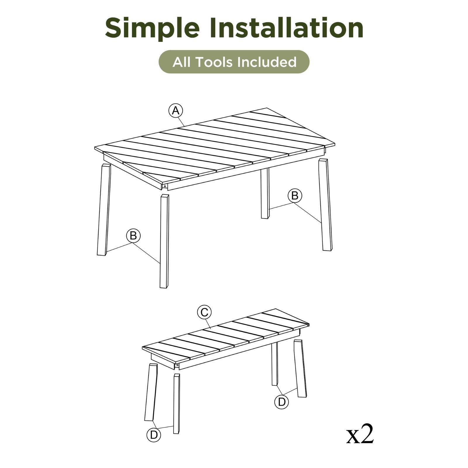 Versatile Acacia Wood Dining Set: Easy Assembly & Unique Design for