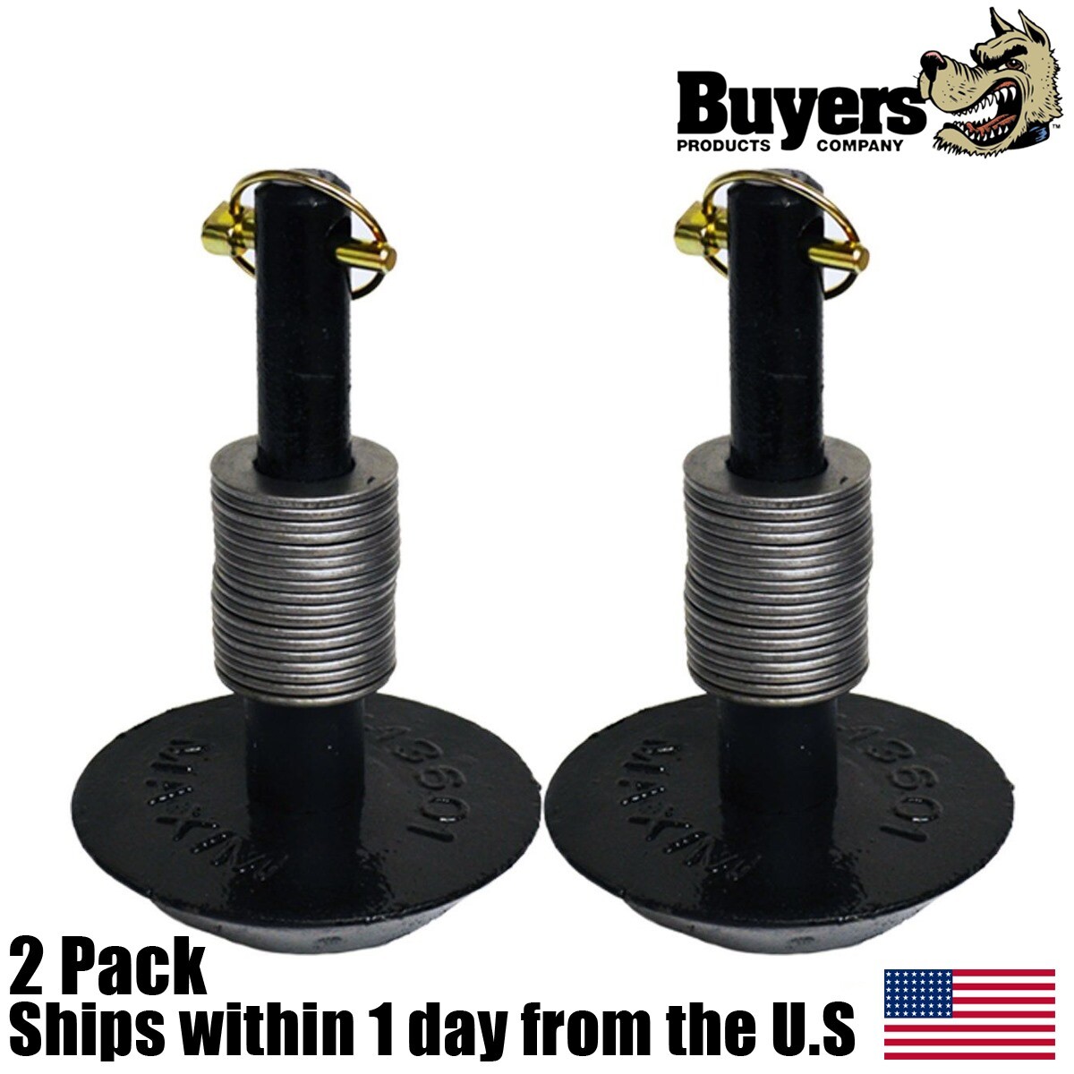 Set of 2 Snowplow Center Plow Shoe Assy Compatible with Boss MSC01570 1304712
