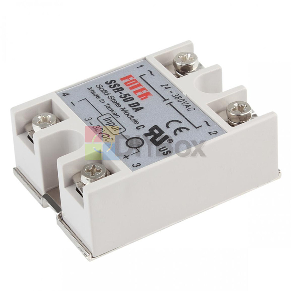 24V-380V 50A 250V SSR-50 DA Solid State Relay Module 3-32V DC To AC