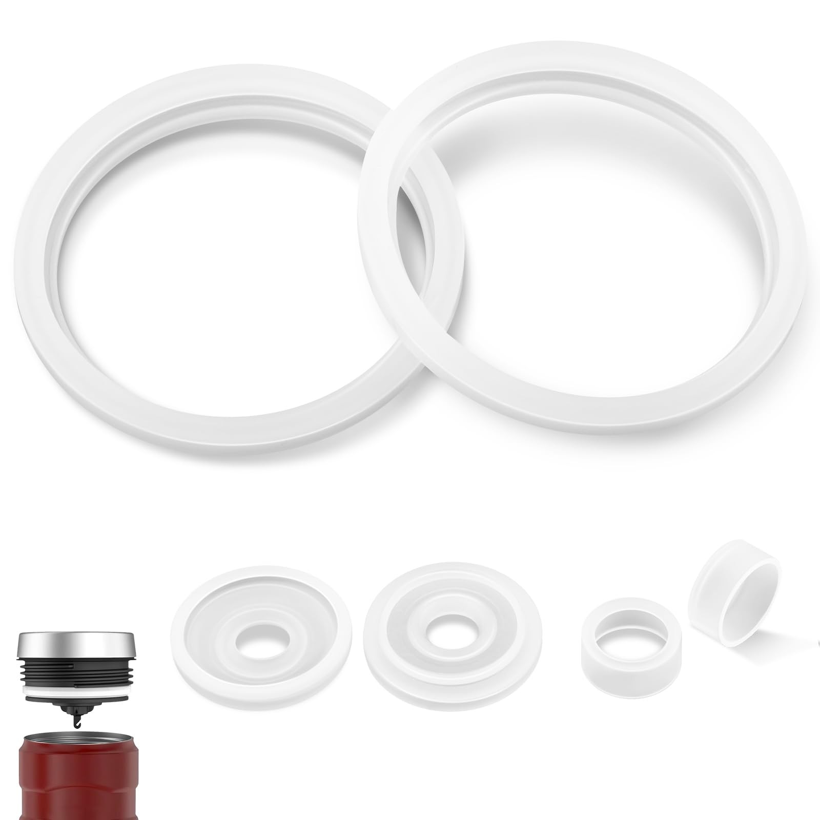 Replacement Gaskets 2 Sets for Thermos Stainless King 16 Ounce Travel Tumbler