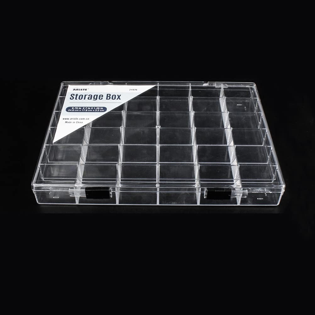 36 Grids Clear Plastic Organizer Box, Craft Storage Container for Beads Organ...