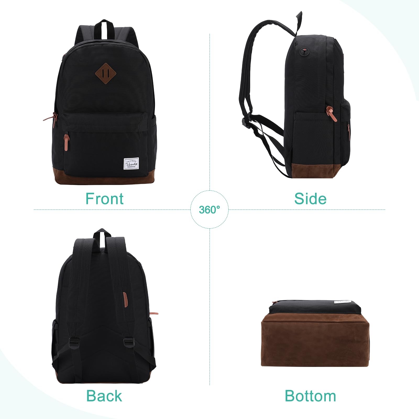 Water-Resistant Unisex Classic Backpack for College, School, and Laptops