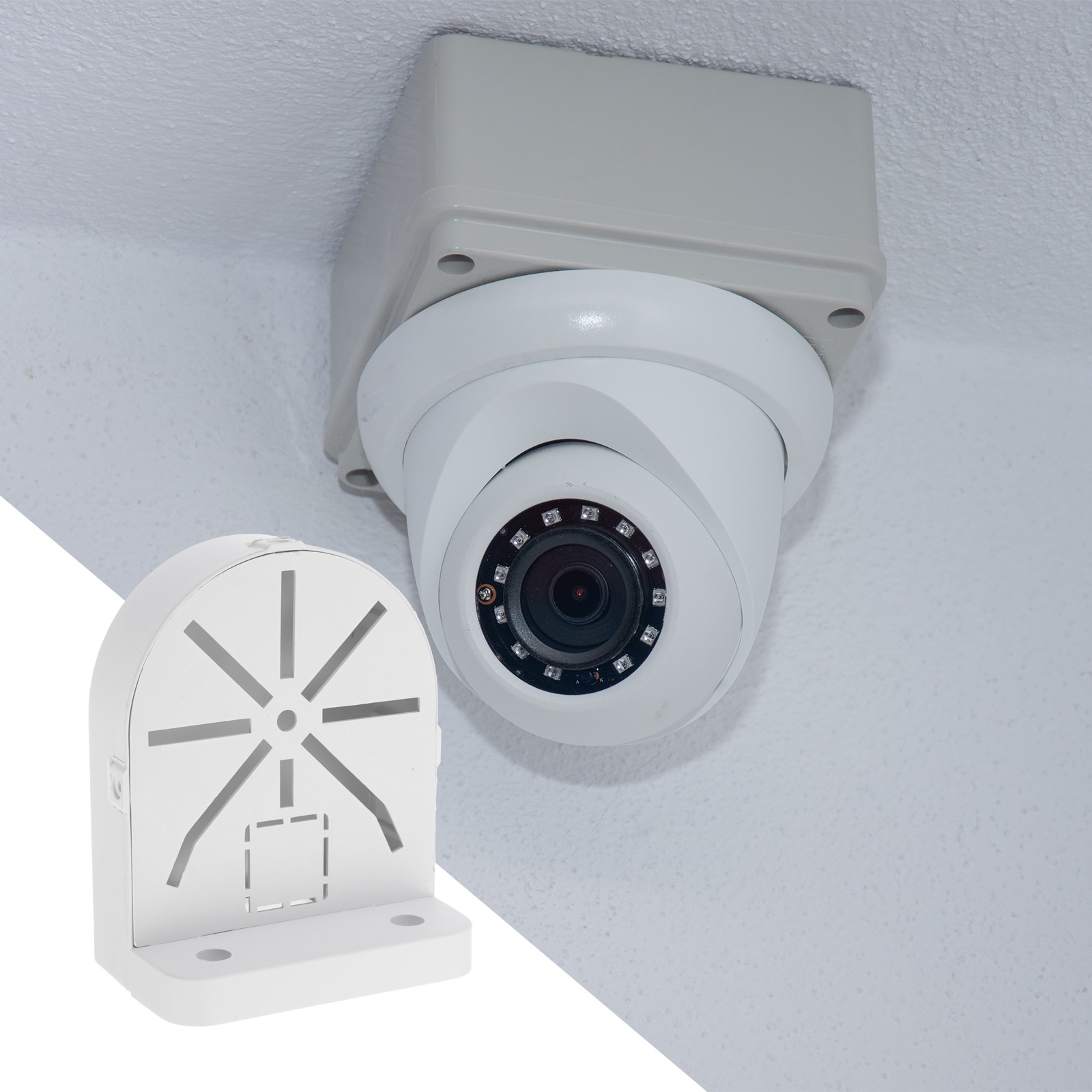 1 Pack Dome Security Camera Mount 4.9" Bracket Junction Box, Plastic