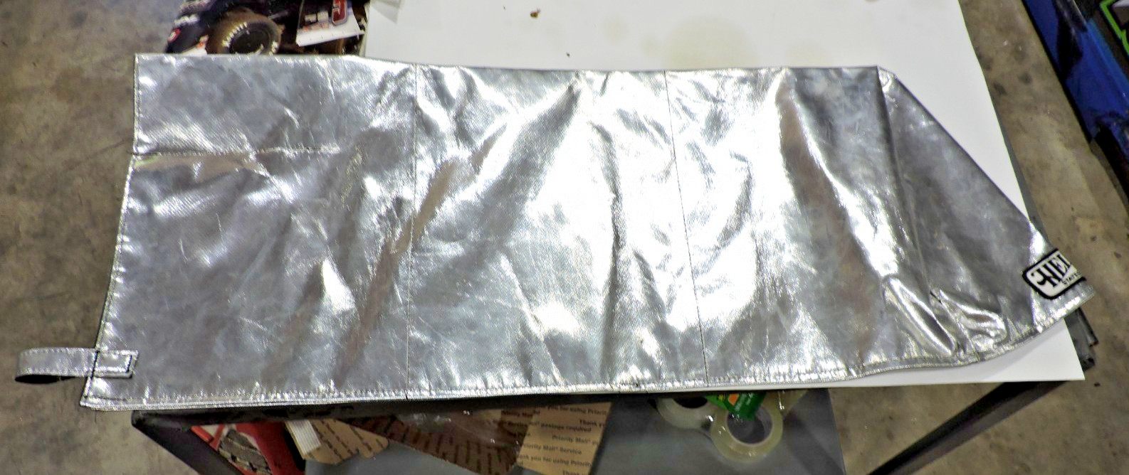 Heinz brand gas can heat shield cover 36" T x 30" wide velcro flexible Nice