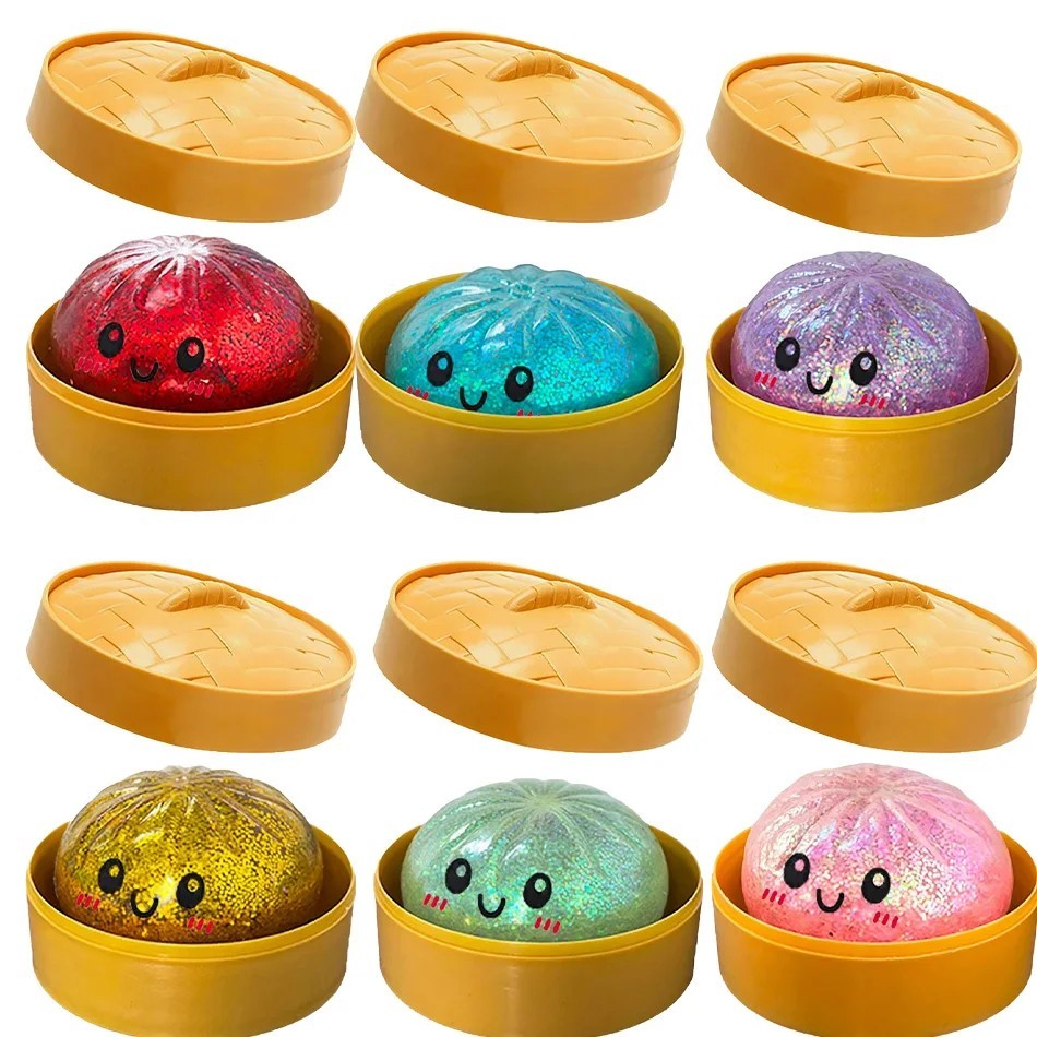 Below Mystery Squishy Bun Dumpling RARE GLITTER Limited Edition
