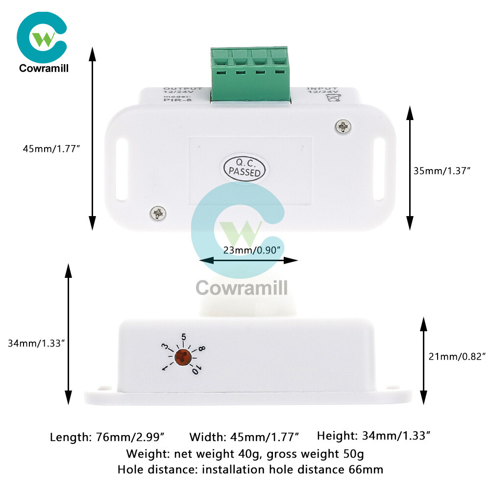 DC 12V-24V 8A/6A Automatic Adjustable Infrared PIR Motion Sensor Switch Module
