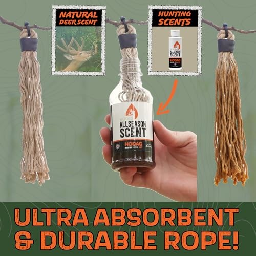 HempScent Mock Scrape Tassels for Deer Hunting, Absorbent Rope 3 Pack | Create