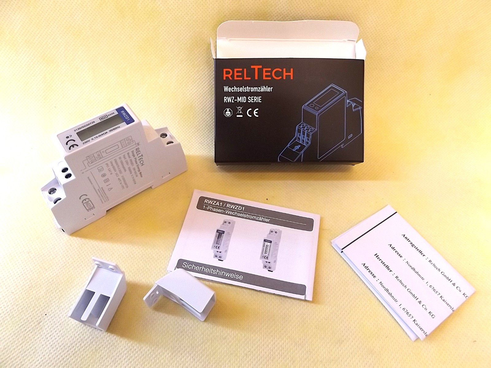 RelTech AC Meter RWZD1 MID Calibrated 45 A Digital SO Interface NEW
