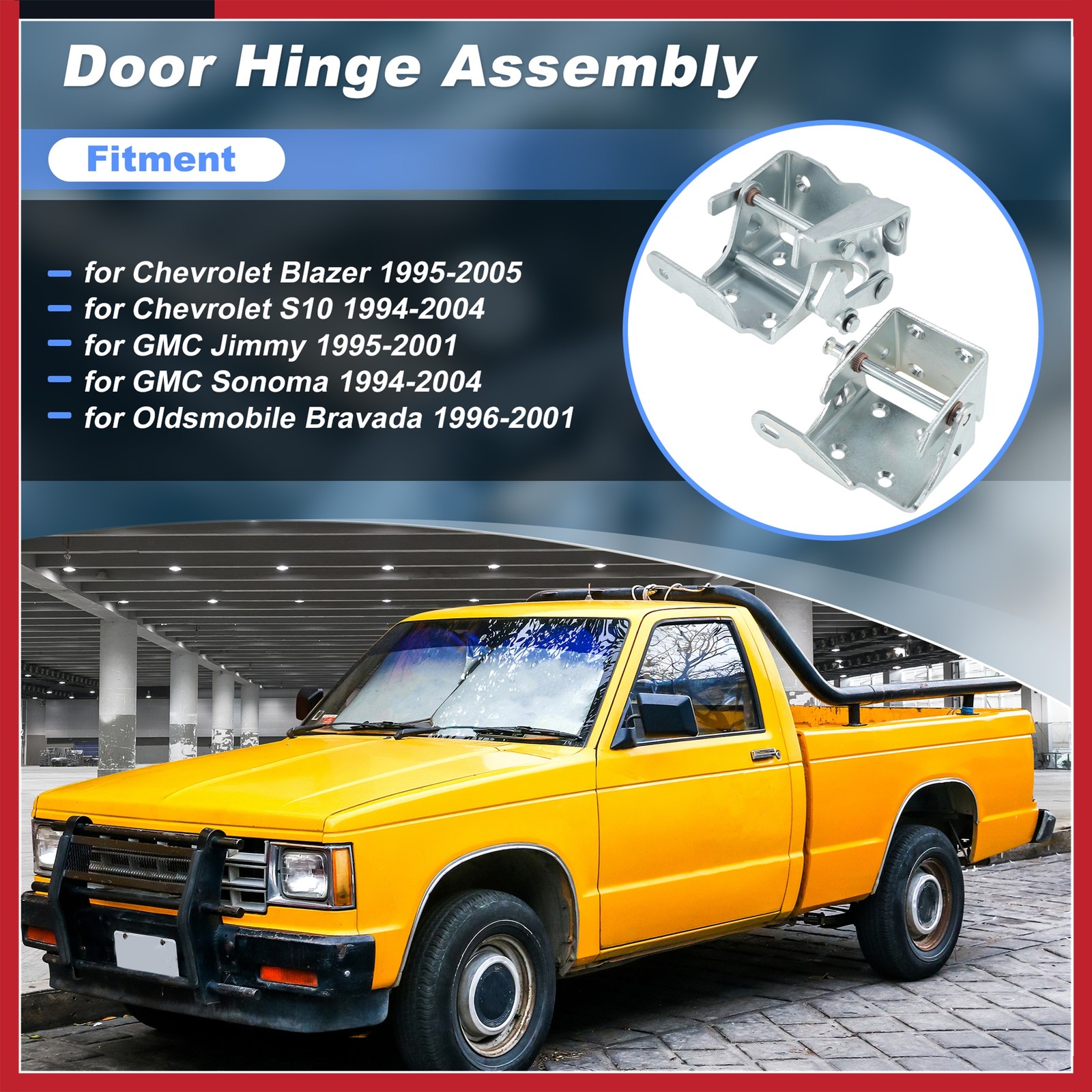 Front Left Upper Lower Door Hinge Kit for Chevy Blazer S10 95-2005 15981545