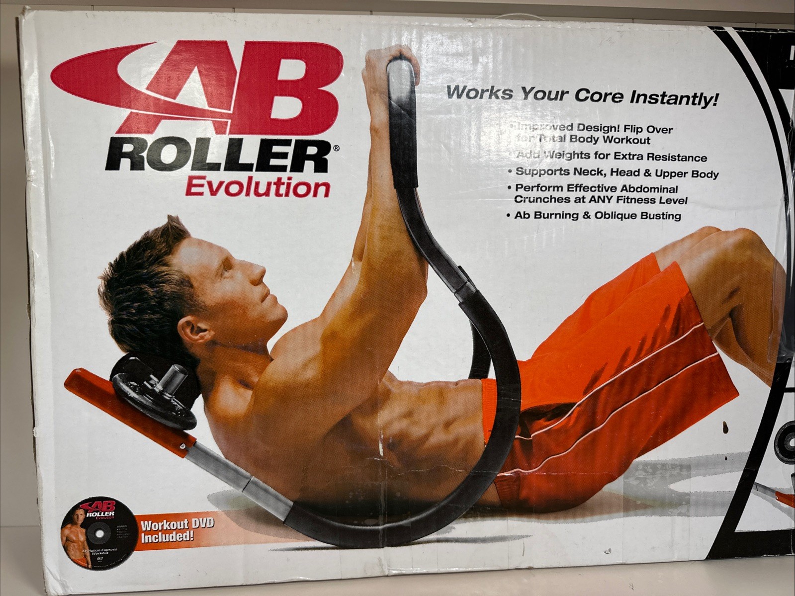 Ab Roller Evolution Abdominal Exercise Portable With DVD & Manual Brand New.