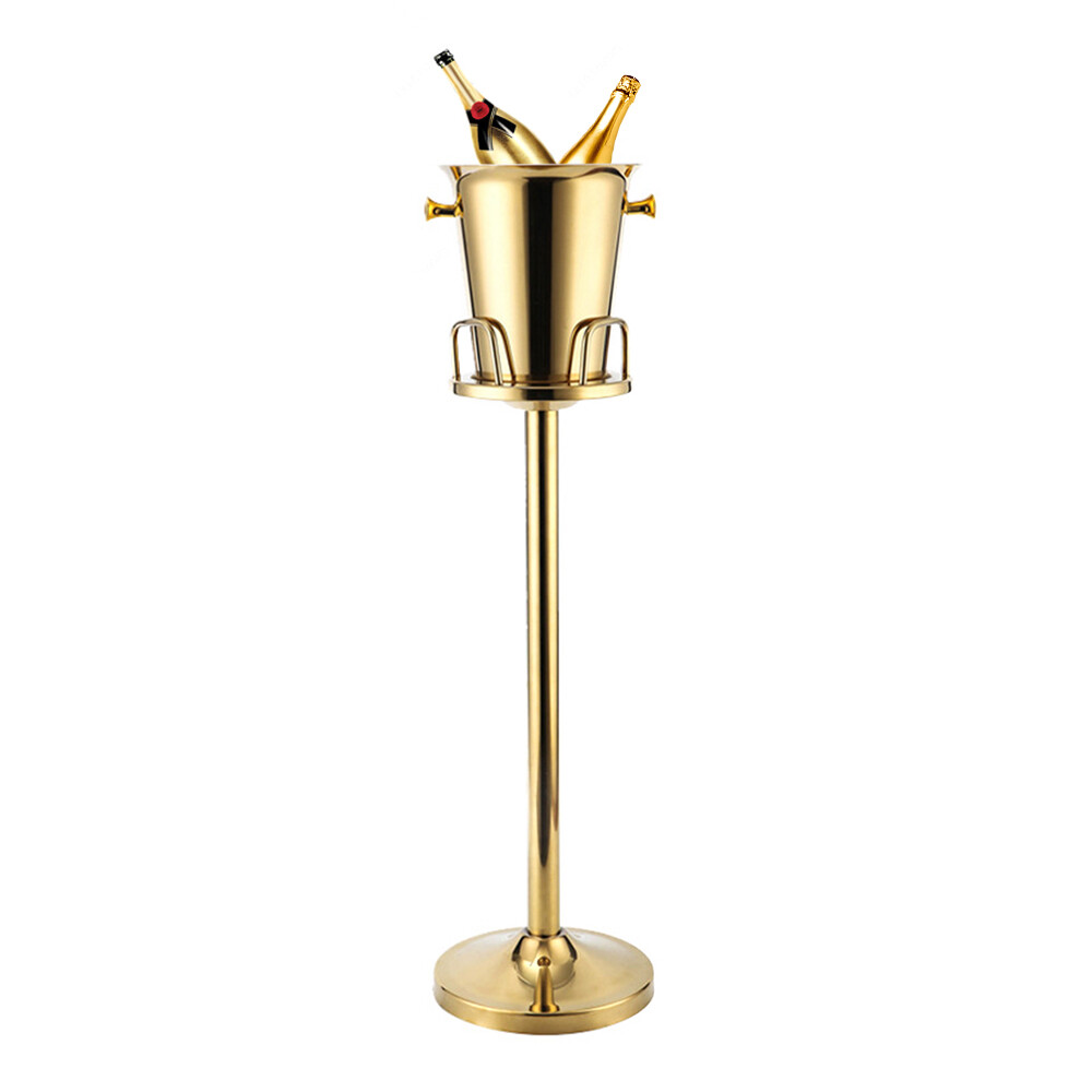 Floor Standing Champagne Bucket Wine Cooler Ice Gift Stainless Steel Gold US