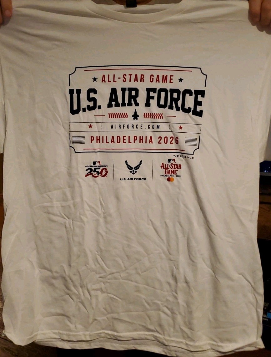 PHILADELPHIA 2026 MAJOR LEAGUE BASEBALL MLB ALL STAR GAME US AIR FORCE SHIRT XL
