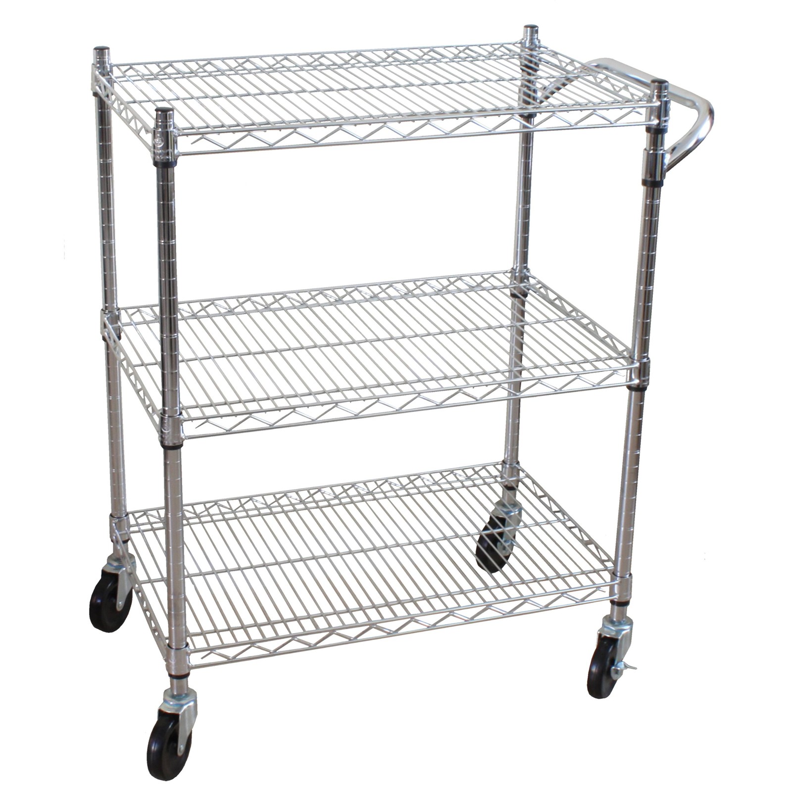 3-Tier Heavy Duty All-Purpose Utility Cart, Chrome