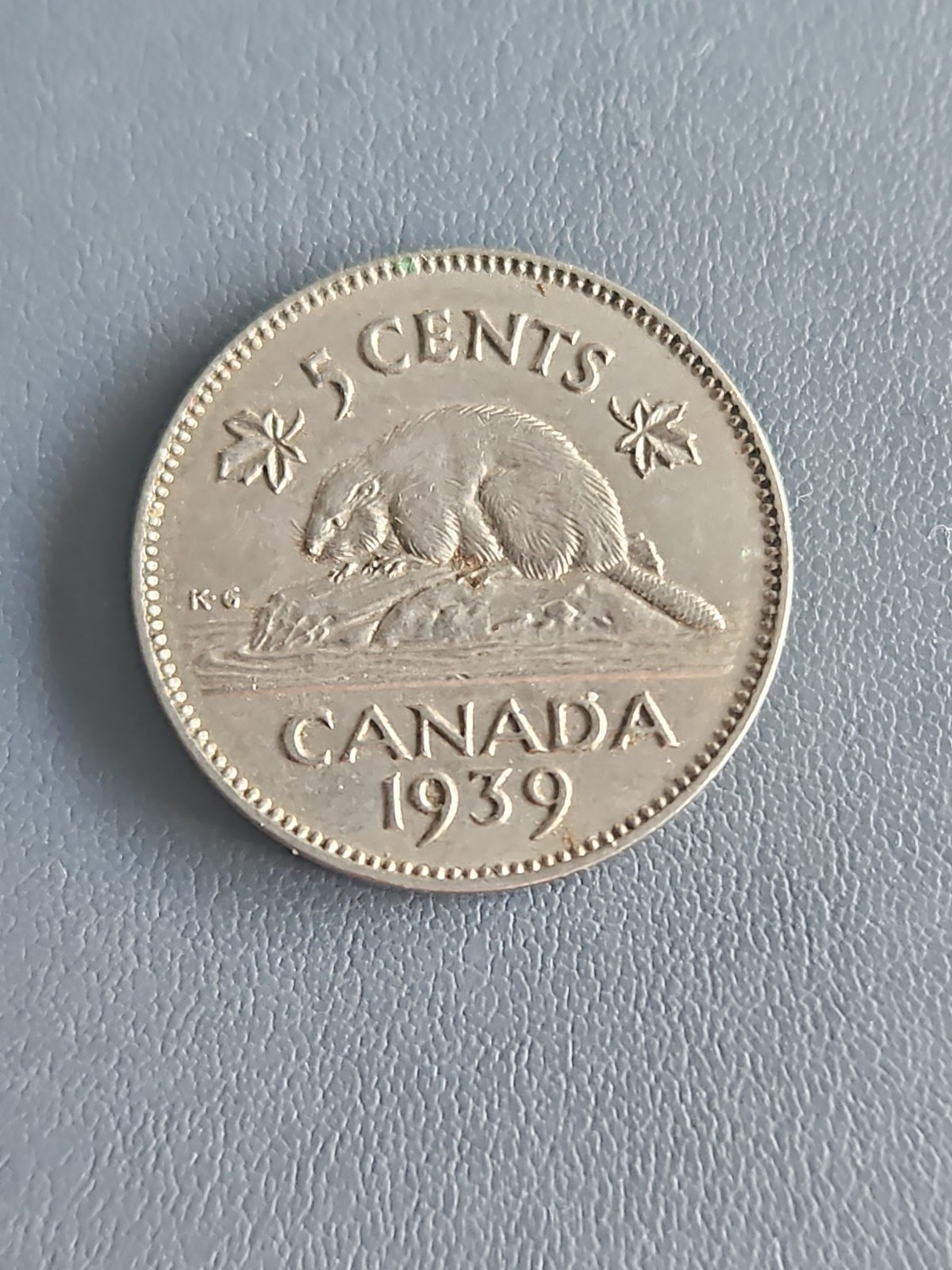 Canada Five Cents Coin George VI 1939 Beaver
