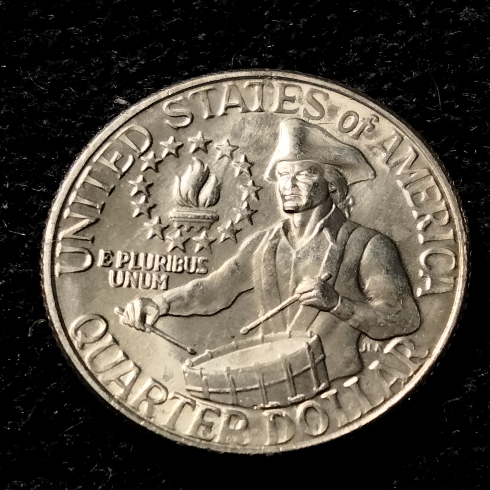 1776-1976 D Bicentennial Quarter Struck Thru Grease